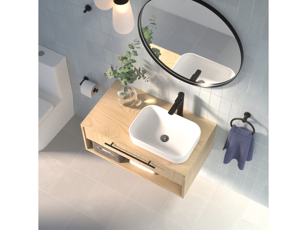 Caroma Cosmo Towel Ring (Metal) Black from Reece