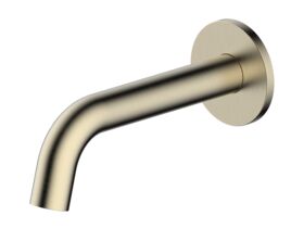 Mizu Drift Wall Basin/Bath Outlet Curve Spout 160 Brushed Brass (6 Star)