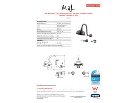 Specification Sheet - Milli Monument Edit Gooseneck Shower Set Lever Porcelain Handles Brushed Gunmetal (3 Star)