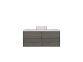 Kado Aspect Wall Hung Vanity Unit 1200mm 4 Drawer Corian 50mm Top