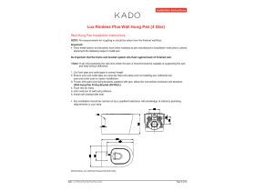 Installation Instructions - Kado Lux Rimless Plus Wall Hung Pan (4 Star)