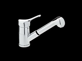 Ram Ridge Sink Mixer with Retractable Hand Held Spray & Swivel Spout Chrome (5 Star)