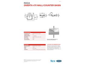 Technical Guide - Diverta 470mm Wall/ Above Counter Basin 1 Taphole with Fixing Kit White