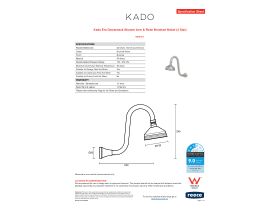 Specification Sheet - Kado Era Gooseneck Shower Arm & Rose Brushed Nickel (3 Star)