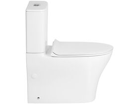 American Standard Signature Hygiene Rim Close Coupled Back to Wall Bottom Inlet Toilet Suite with Soft Close Quick Release White Seat (4 Star)