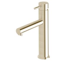 Scala Medium Basin Mixer Tap with 150mm Outlet LUX PVD Brushed Platinum Gold (5 Star)