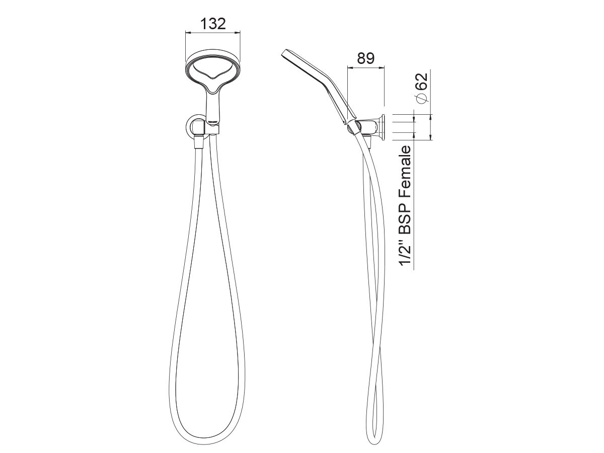 Aio Aurajet Handshower Wall Bracket White (3 Star)