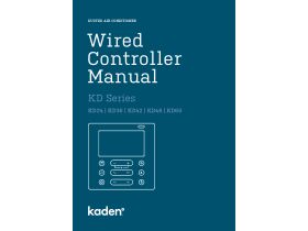 User's Manual - Kaden Ducted Air Conditioner Wired Controller KD Series