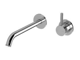 Supporting Image - Milli Etch Wall Basin/Bath Mixer Tap Trimset Round Backplate Chrome (6 Star)