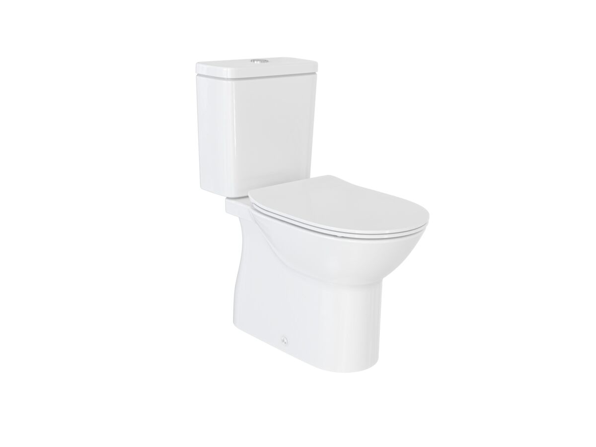 Roca Debba Rimless Close Coupled S Trap Bottom Inlet Toilet Suite (4