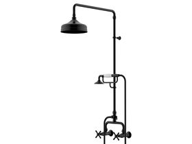 Milli Monument Edit Exposed Twin Telephone Shower Set Cross Handles Matte Black (3 Star)