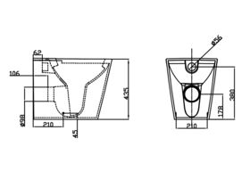 Kado Lux Back to Wall Overheight White Pan (4 Star)
