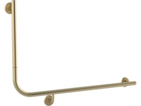 Mizu Drift 935 x 600 x 90 Degree Accessible Toilet Grab Rail Modular Right Hand Brushed Brass