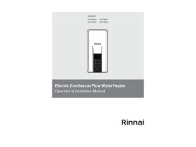 Operation & Installation Manual - Electric Continuous Flow Water Heater