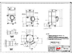Technical Drawing - Danfoss Scroll Compressor R410a SH184A4ALC