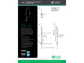 Specification Sheet - Dual Hob Mount Pre Rinse Unit with 6" Pot Filler Complete - Trigger Valve (6 Star) Pot Filler (3 Star)