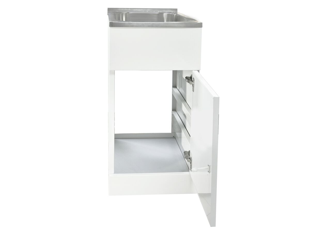 Posh Domaine Trough & Cabinet 27L with Bypass 2 Taphole Stainless Steel