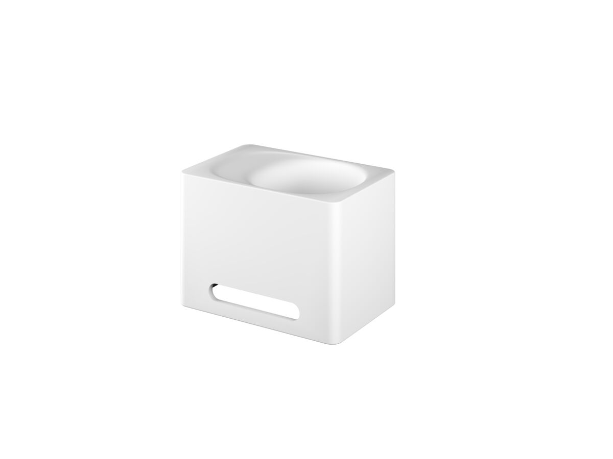 Kado Lussi 420mm Right Hand Wall Basin with Towel Rail and Overflow Matte White Solid Surface