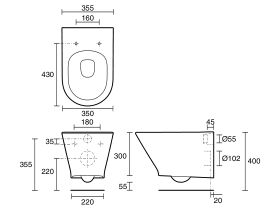 Roca The Gap Round Wall Hung Rimless Pan (4 Star)