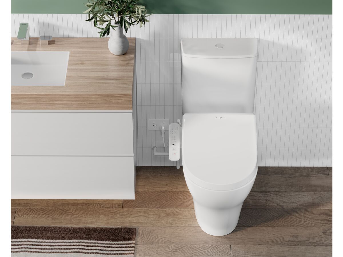American Standard Square Hygiene Rim Close Coupled Back to Wall Bottom Inlet Toilet Suite