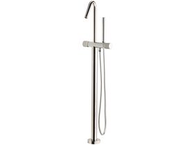 Milli Pure Floor Mounted Bath Mixer Tap with Handshower and Diamond Textured Handle Chrome (3 Star)
