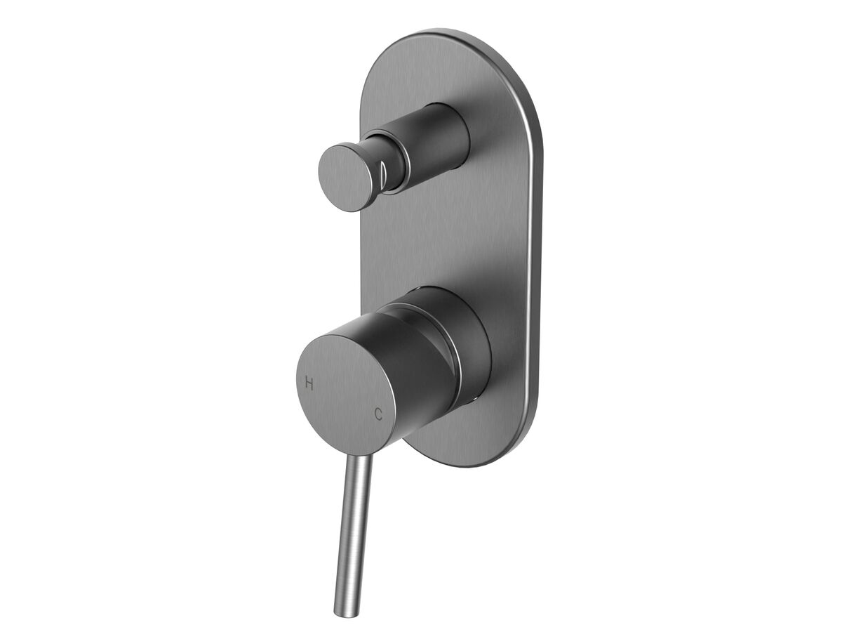Mizu Drift MK2 Shower Mixer with Diverter Trimset Brushed Gunmetal from