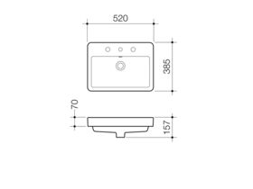 Basa Inset Basin 3 Tapholes White