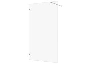 Hero - Kado Lux Frameless Rectangular Panel with Wall Clips Clear Glass 1200mm Chrome