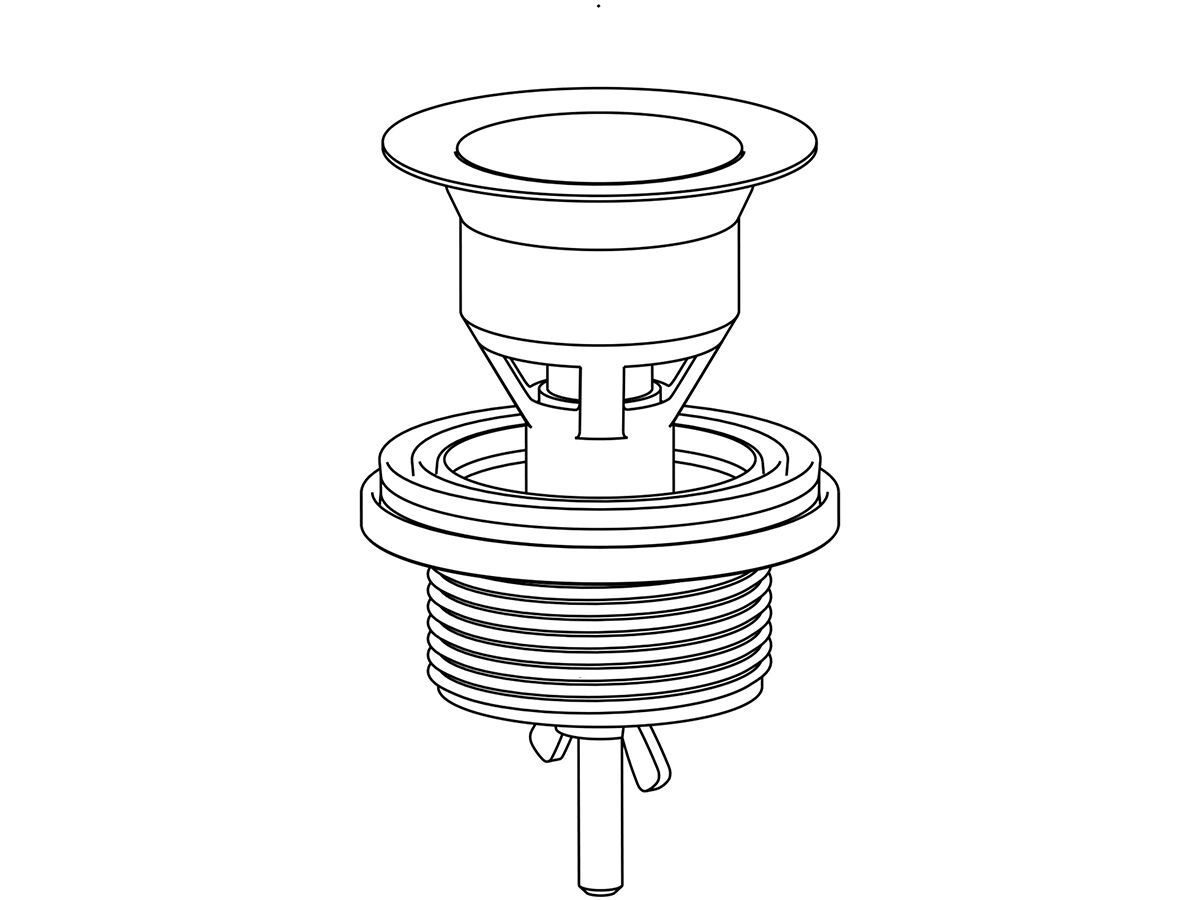 Caroma Pop Up Waste Overflow Basin Chrome