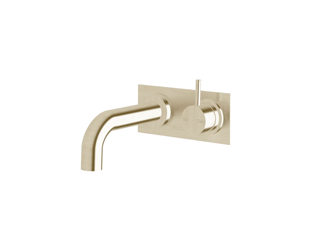 Scala 32mm Curved Bath Mixer Tap Outlet System Right Hand 160mm Outlet LUX PVD Brushed Platinum Gold