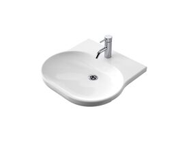 Opal Sole Semi Recessed Basin 550mm White