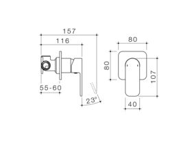 Luna Bath/Shower Mixer Chrome