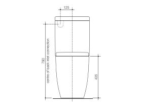 Caroma Urbane Wall Faced Close Coupled Universal Trap Back Entry Toilet Suite White (4 Star)