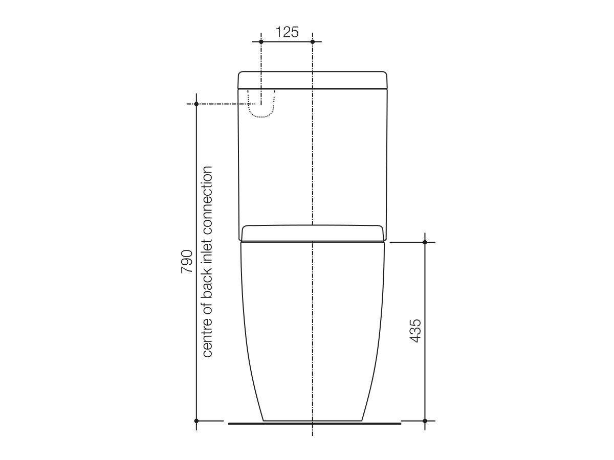 Caroma Urbane Wall Faced Close Coupled Back Entry Universal Trap Toilet