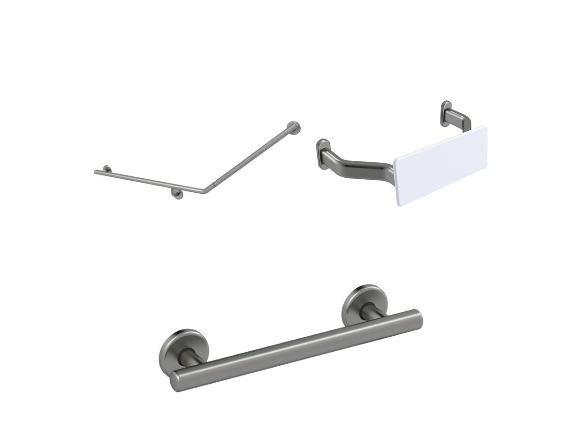 Mizu Drift 40 Degree Accessible WC Kit Left Hand Brushed Gunmetal