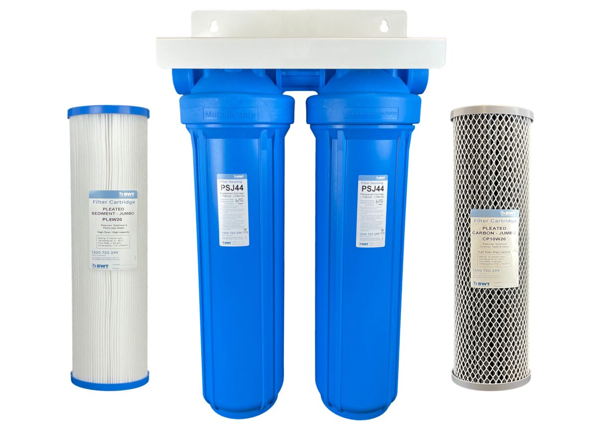 Bwt Aus 20" Jumbo Twin Rainwater System with cartridges (10 micron