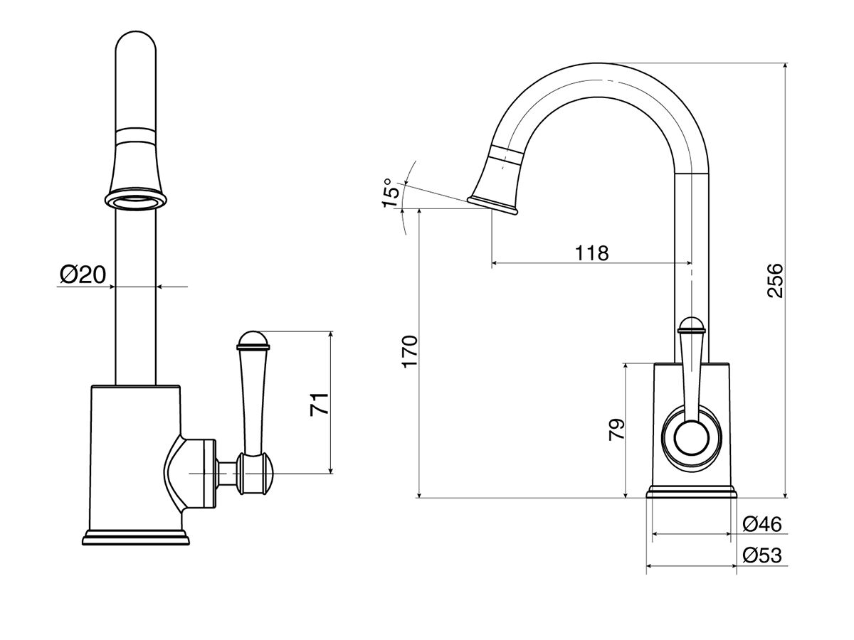Posh Canterbury Gooseneck Basin Mixer Tap Chrome (4 Star) from Reece