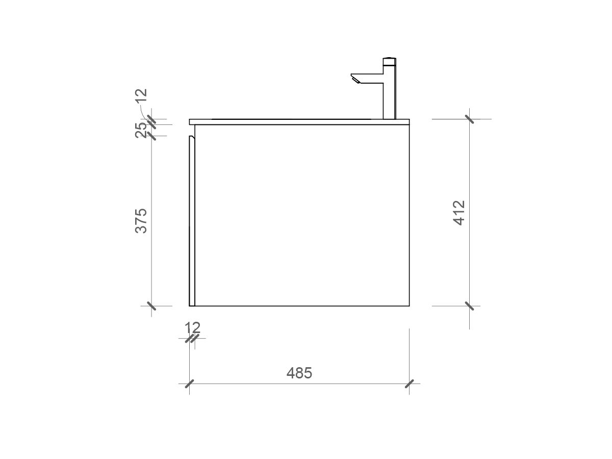Cibo Habitat 1500mm Wall Hung Vanity Unit Double Bowl 2 Door 2 Drawers