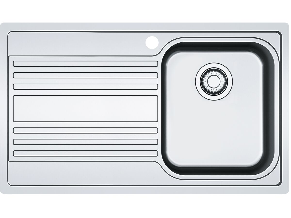 Franke Rapid RPX611-86 Single Bowl Inset Sink Pack Right Hand Bowl-Left Hand Drainer Stainless Steel