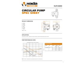 Specification Sheet - Vada Circulator Pump V2060-C with Unions - Lead Free