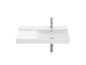 Roca Ona Wall Hung Basin 800mm x 460mm 1 Taphole with Left Hand Shelf Overflow White