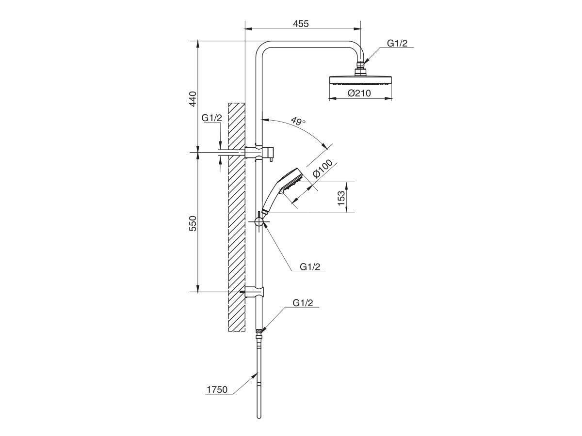 GROHE Tempesta Cosmo Twin Shower with Top Rail Water Inlet White/Chrome ...