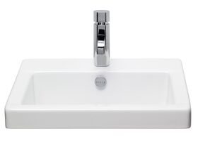 AXA Hox Semi Inset Basin 1 Taphole 470mm White