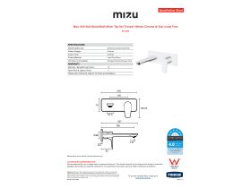 Specification Sheet - Mizu Silk Wall Basin/Bath Mixer Tap Set Trimset 188mm Chrome (6 Star) Lead Free