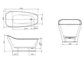 Mizu Bliss Freestanding Bath 1700mm White