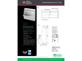 Specification Sheet - 3Monkeez Wall Hung Urinal Stainless Steel