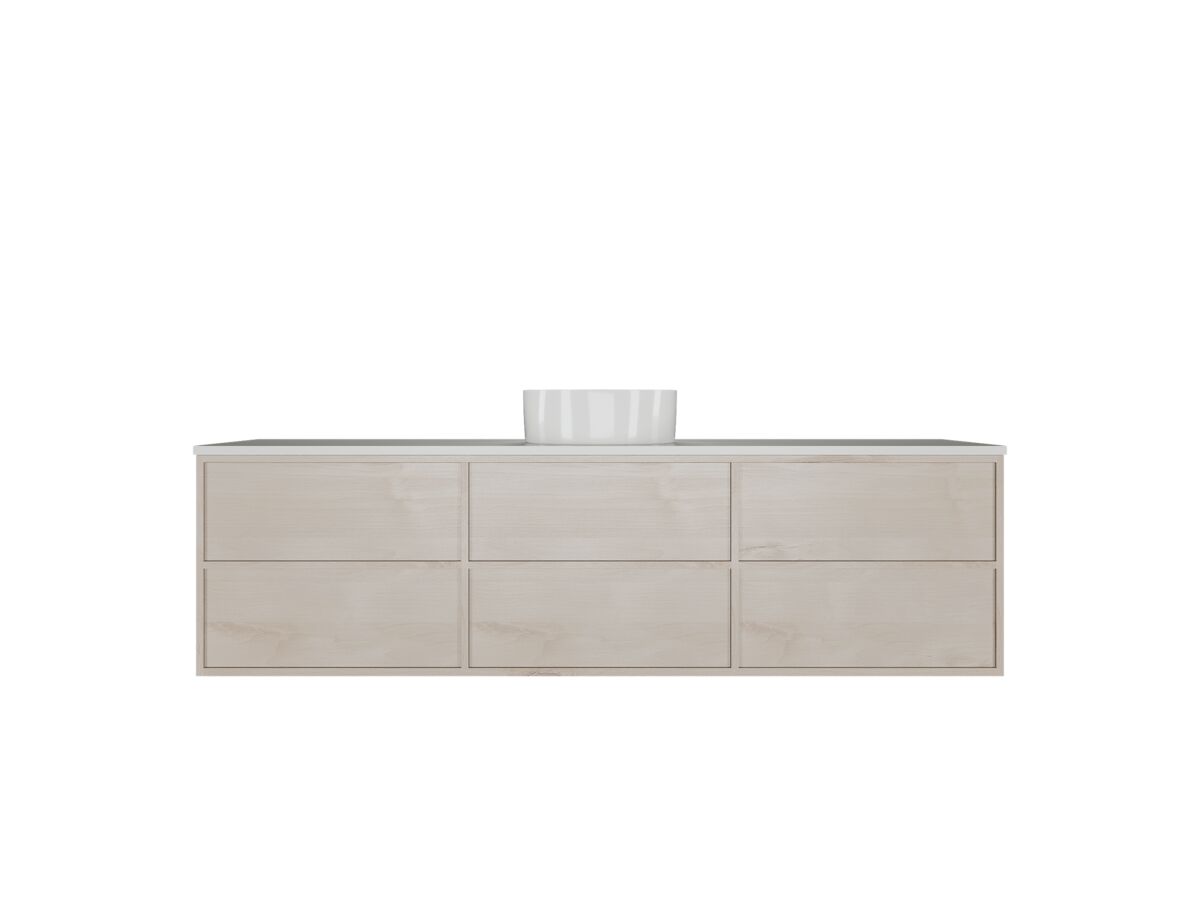 Kado Aspect Wall Hung Vanity Unit 1800mm Single Bowl 6 Drawer Corian 20mm Top