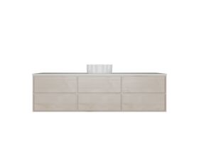 Kado Aspect Wall Hung Vanity Unit 1800mm Single Bowl 6 Drawer Corian 20mm Top