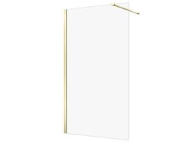 Hero - Kado Lux Frameless Rectangular Panel with Wall Channel Clear Glass 1200mm Brushed Brass