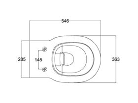 Porcher Studio Back to Wall Pan only White (4 Star)